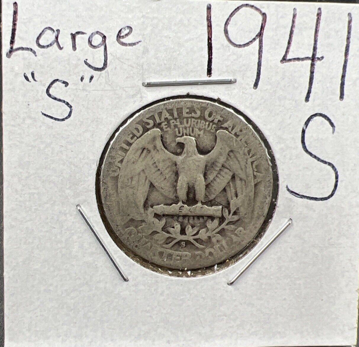 1941 S Large S 25c Washington Quarter Variety Coin CH AG About Good
