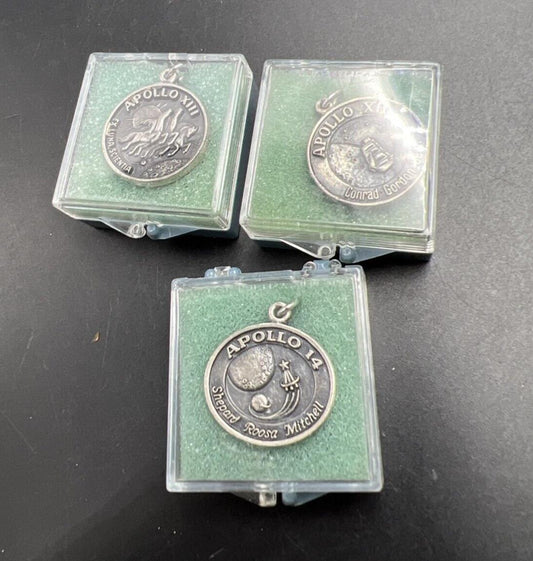 Lot of 3 Apollo 14 Charms in Case