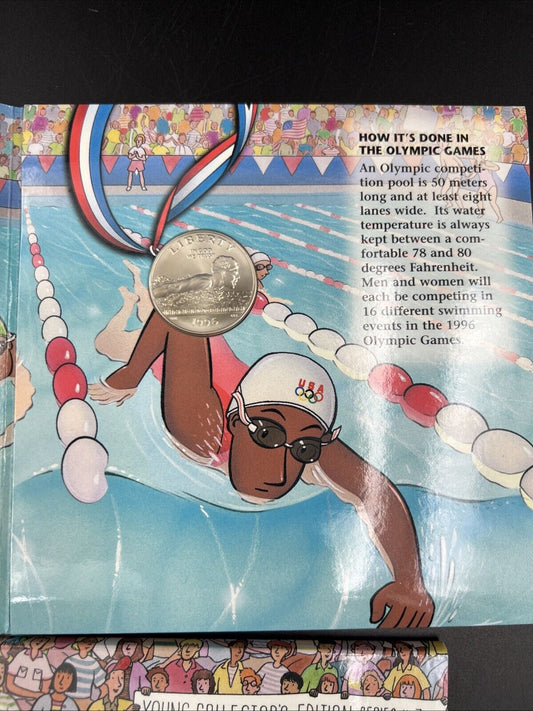 1996 Swimming Swimmer Coin Atlanta Half Dollar Young Collector’s Edition OGP