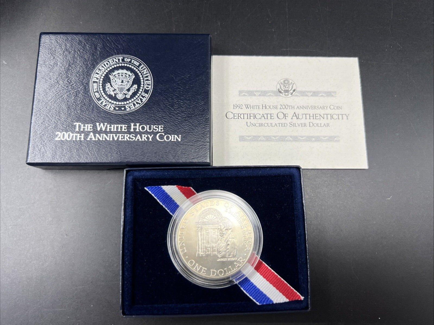 1992 The White House 200th Anniversary Silver Dollar Coin BU UNC OGP