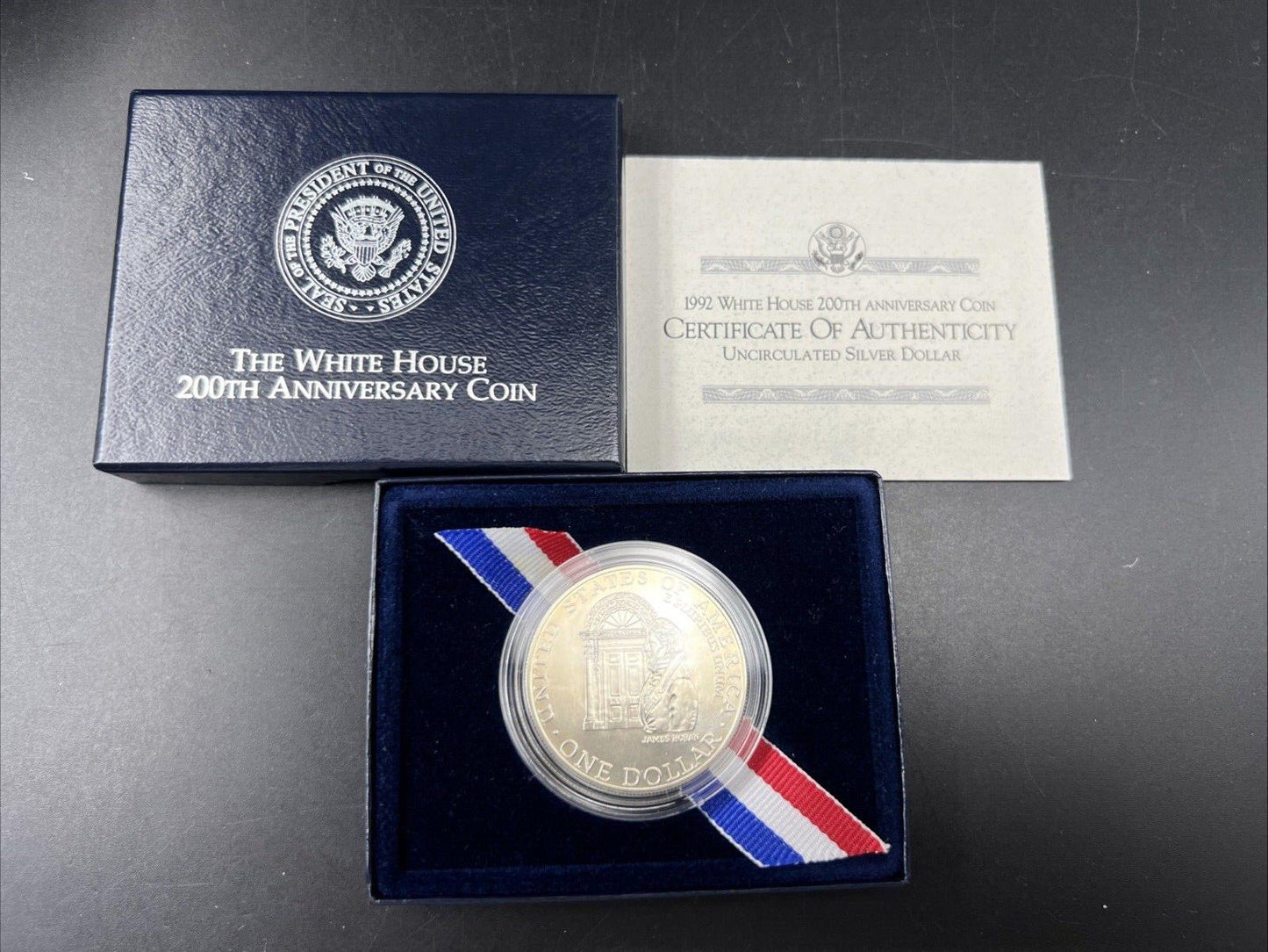 1992 The White House 200th Anniversary Silver Dollar Coin BU UNC OGP