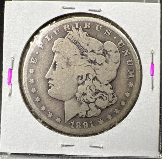 1891 O Morgan Silver Eagle Dollar Coin Choice AG About Good Circ VAM 1A Variety