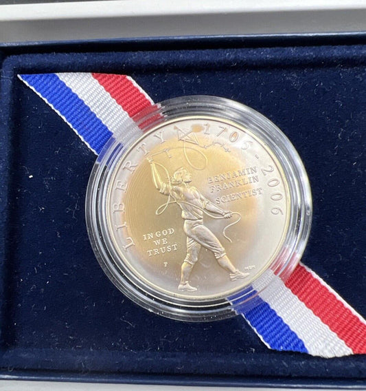 2006 BU Benjamin Franklin Scientist Silver Dollar $1 Coin PQ * Original Toning
