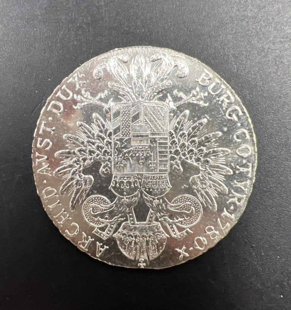 Maria Theresa Thaler 1780 Silver Coin Restrike Choice BU Uncirculated Some Tonin