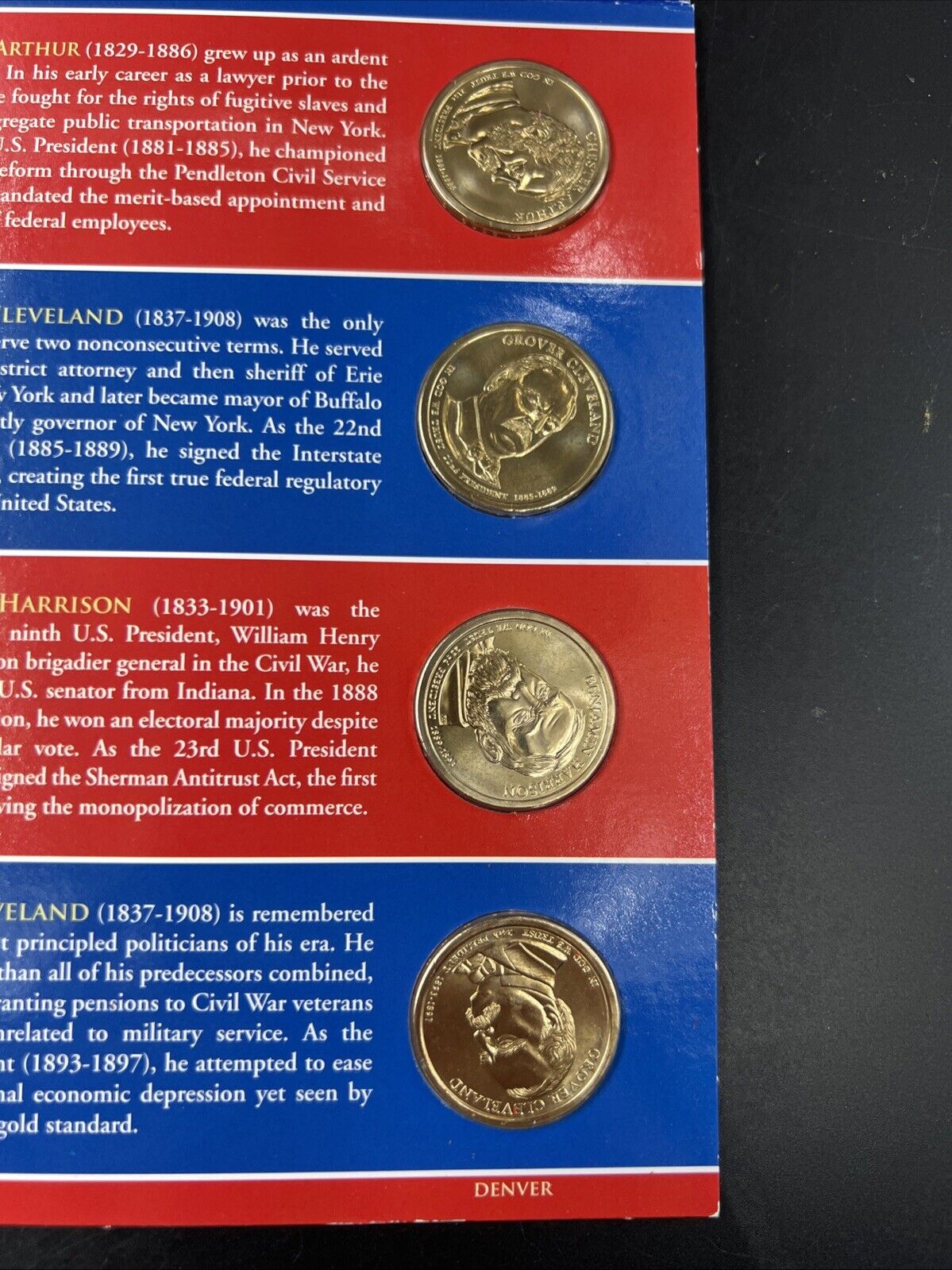 2012 US Mint Presidential 1$ Dollar 8 Coin Unc Uncirculated SET OGP