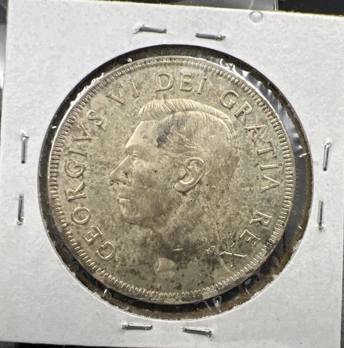 1950 Canada S$1 Silver One Dollar Coin XF EF Extra Fine Circulated Toning