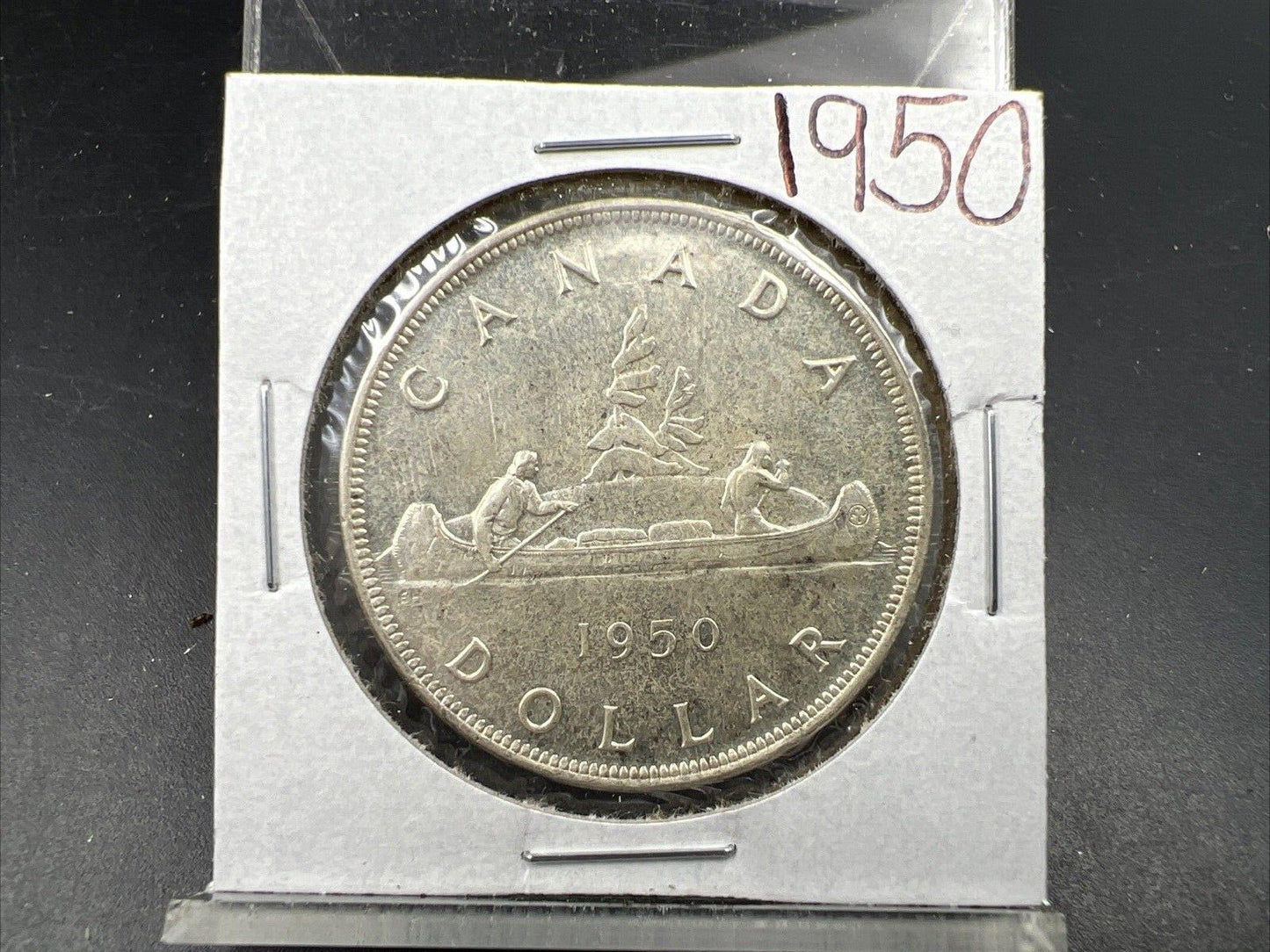 1950 Canada S$1 Silver One Dollar Coin XF EF Extra Fine Circulated Toning