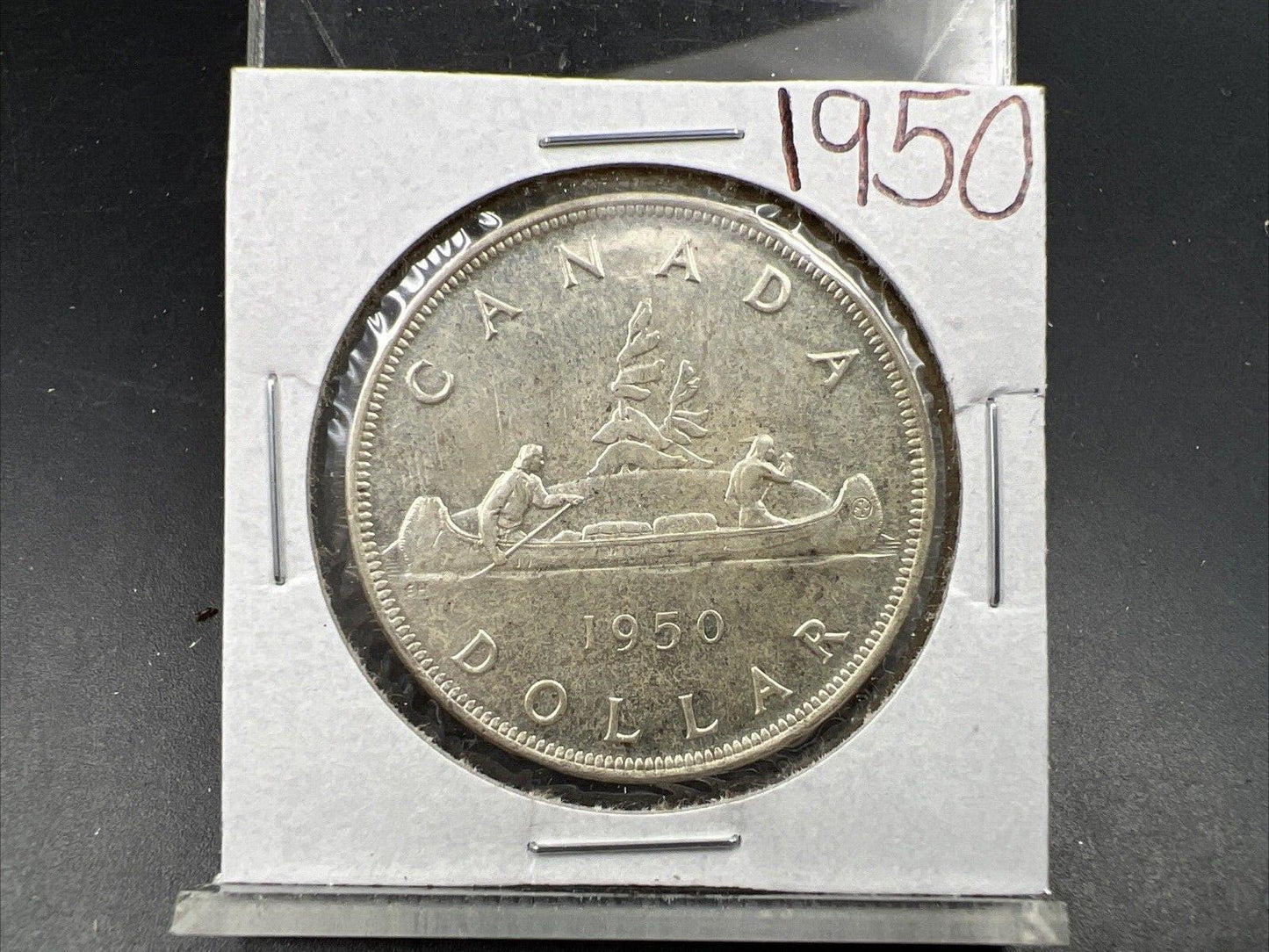 1950 Canada S$1 Silver One Dollar Coin XF EF Extra Fine Circulated Toning