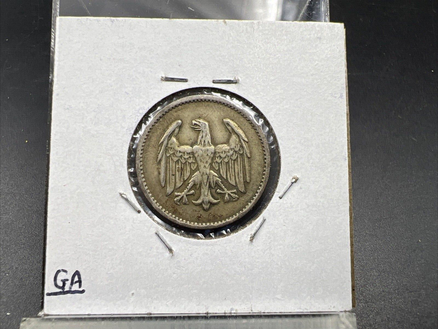 1924 E Weimar Germany 1 Mark Silver Coin VF Very Fine Circulated