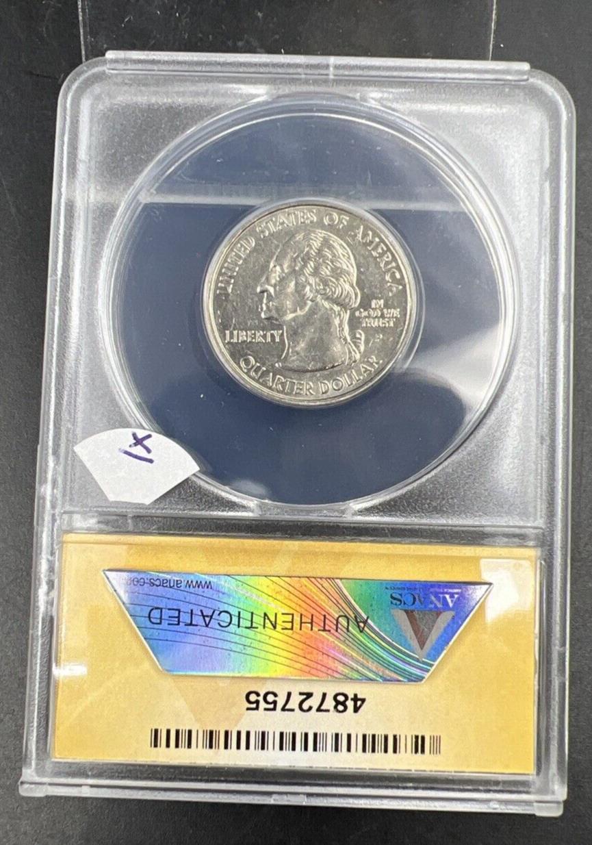 2005 West Virginia State Statehood Quarter ANACS AU58 Major Die Break Error #755