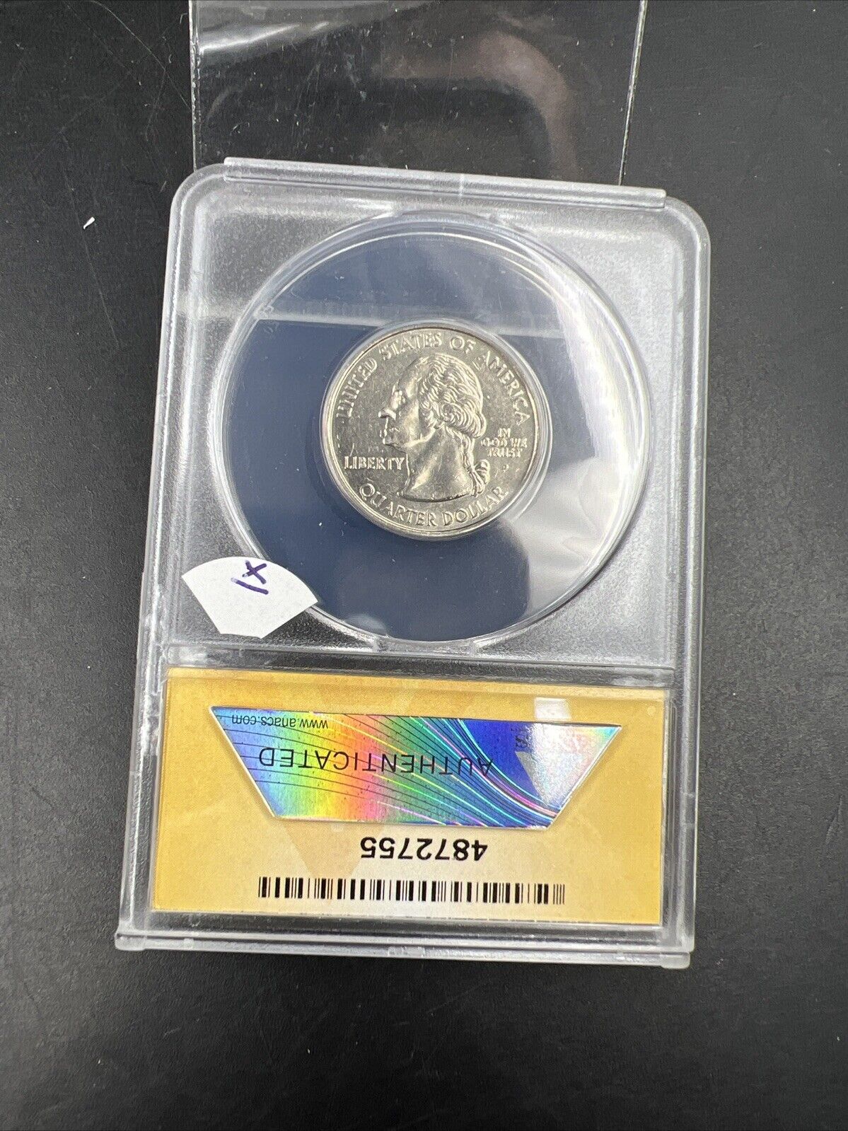 2005 West Virginia State Statehood Quarter ANACS AU58 Major Die Break Error #755