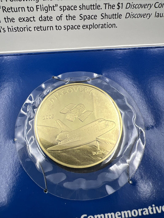 2005 Space Shuttle Discovery Cook Islands 1 One Dollar Bronze Coin Proof Like