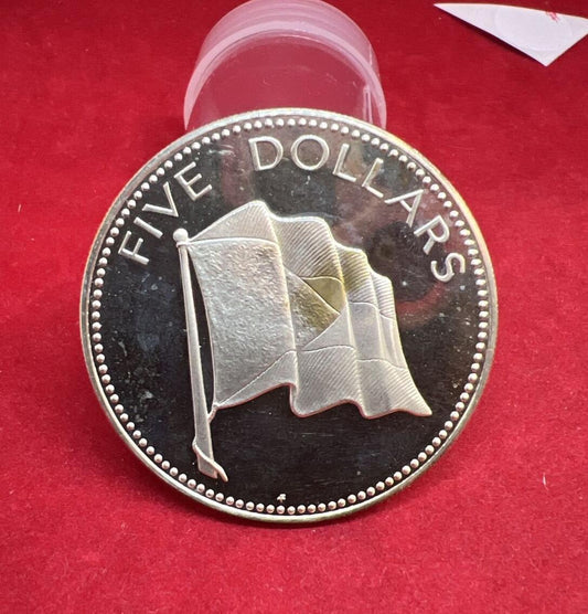 1978 FM Bahamas Five $5 Dollars Choice Proof Silver Coin