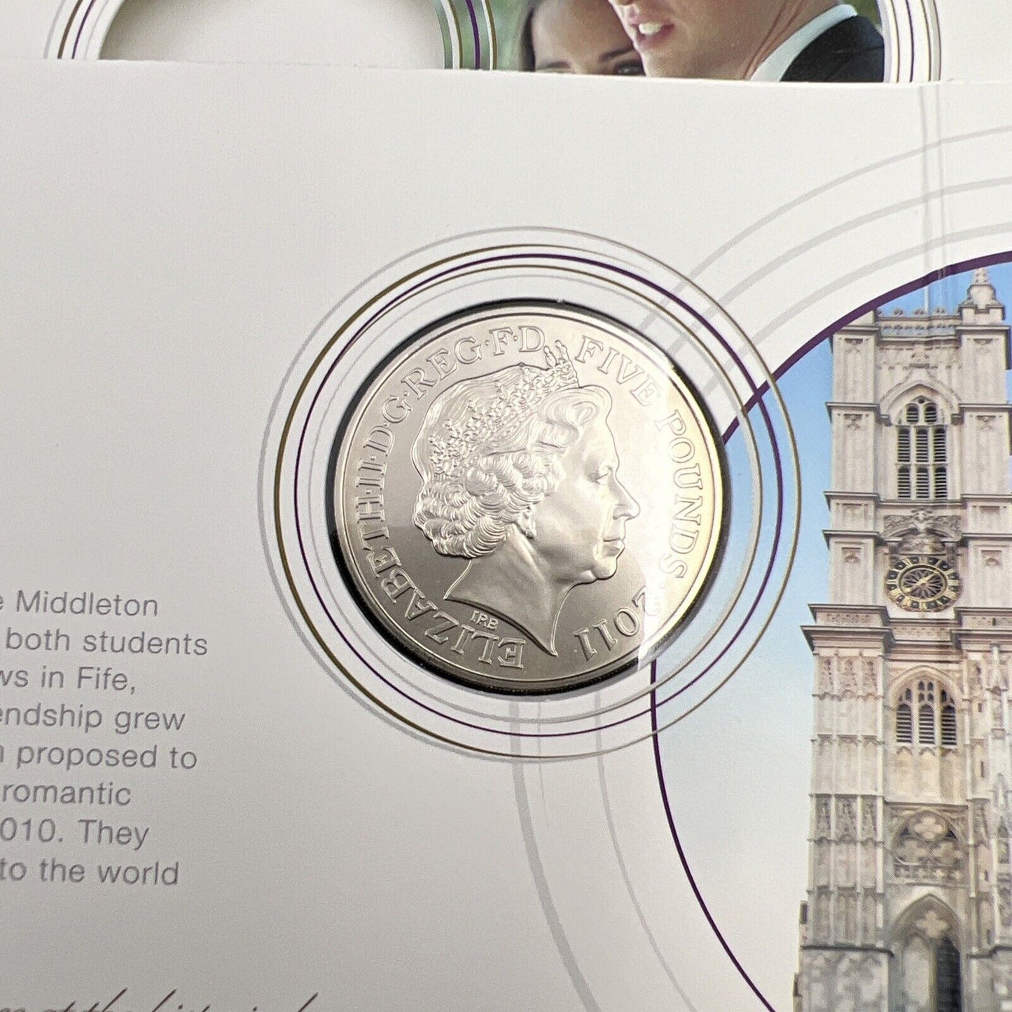 2011 Royal Mint Royal Wedding William and Kate £5 Five Pound Coin Original Pack