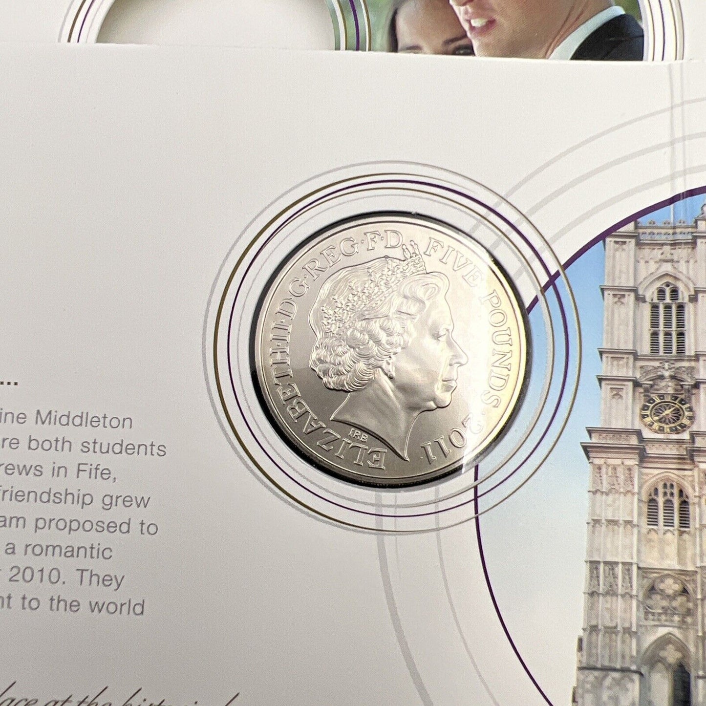 2011 Royal Mint Royal Wedding William and Kate £5 Five Pound Coin Original Pack