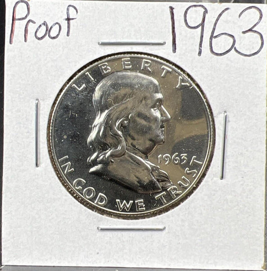 1963 P Franklin Silver Half Dollar Coin Nice Gem Proof