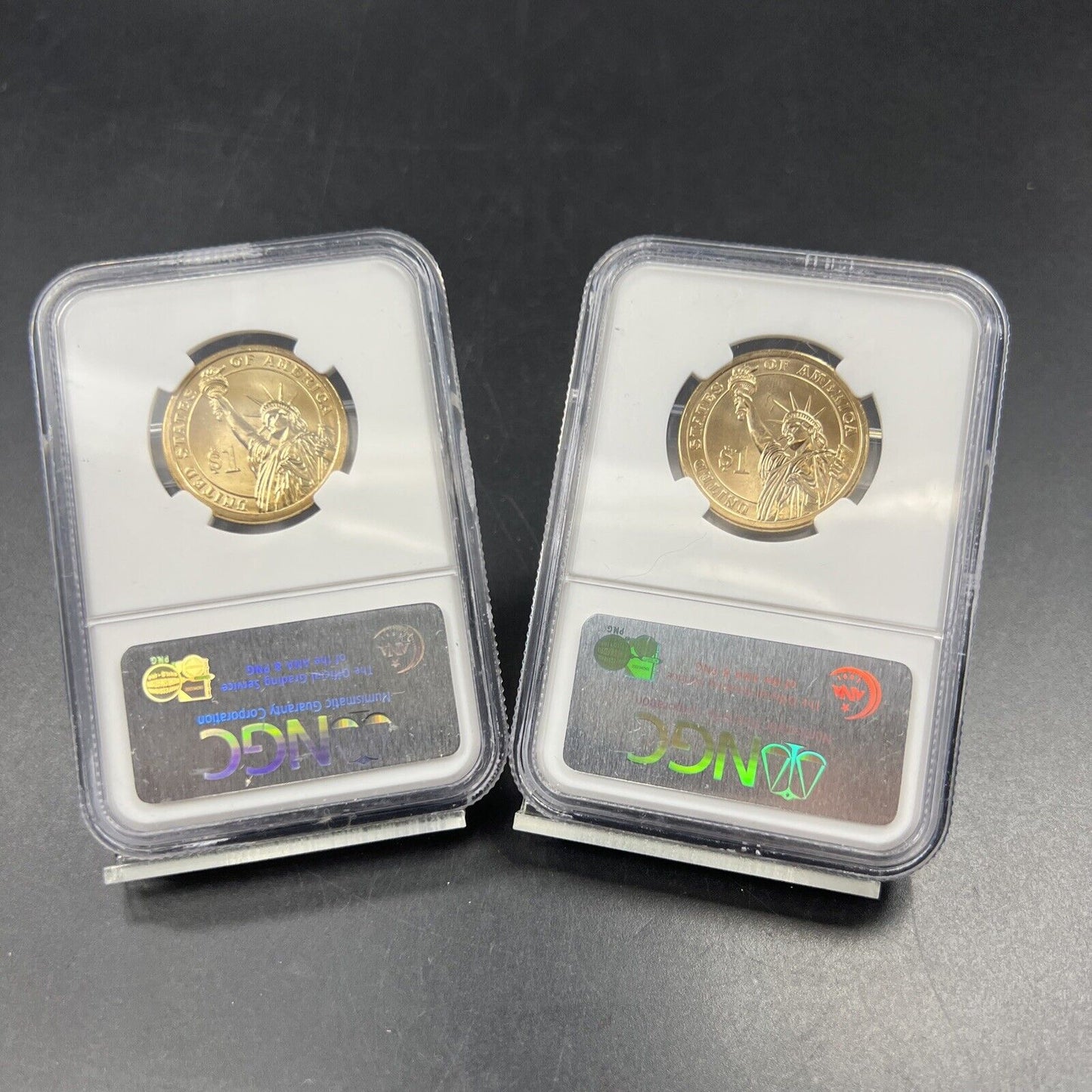 2007 P & D $1 George Washington Presidential Dollar Two Coin Set NGC FDOI BU