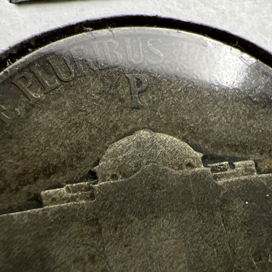 1942 P 5c Jefferson Silver WW2 Type 2 Silver War Nickel Coin P/P RPM Variety