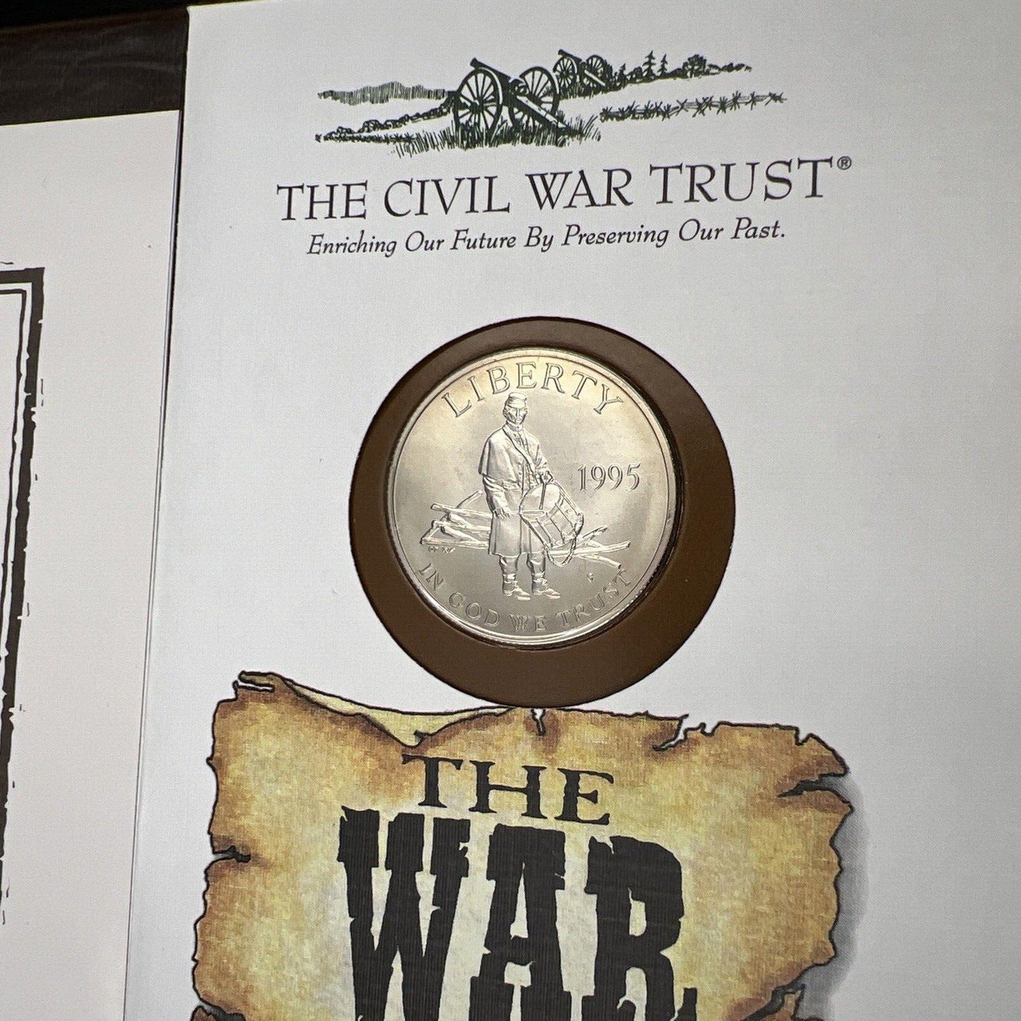 1995 Civil War Commemorative Half Dollar Coin with Stamps in Leather Display