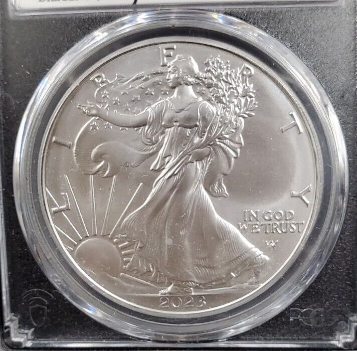 2023 P 1 OZ ASE American Silver Eagle Coin PCGS MS70 FDOI Damstra Signature LabL