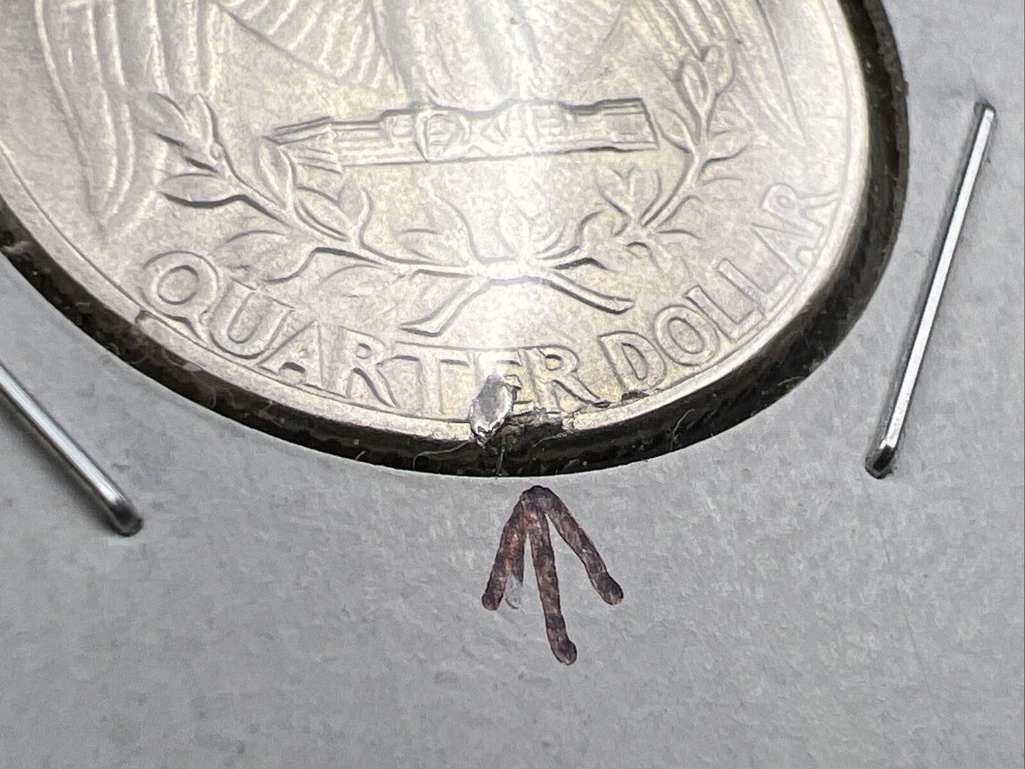 1939 P 25c Washington Silver Quarter Coin AU With Planchet Flaw Error