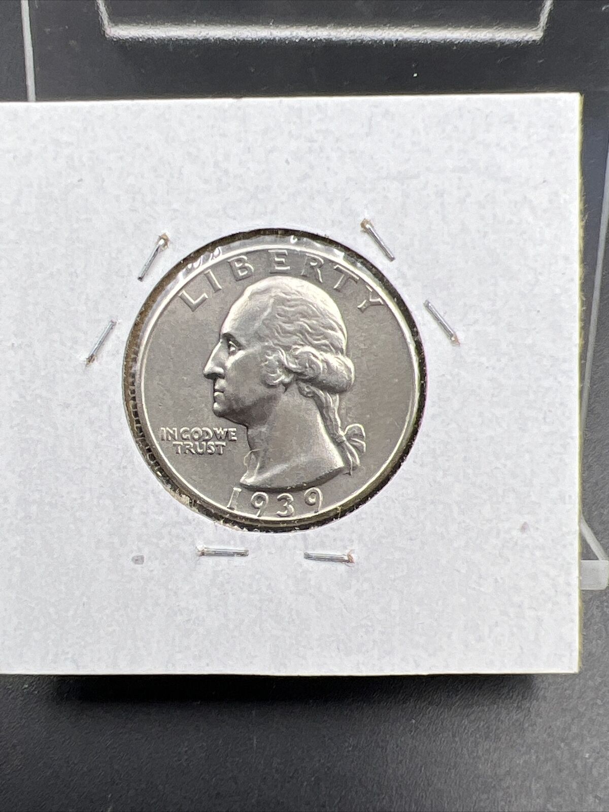 1939 P 25c Washington Silver Quarter Coin AU With Planchet Flaw Error