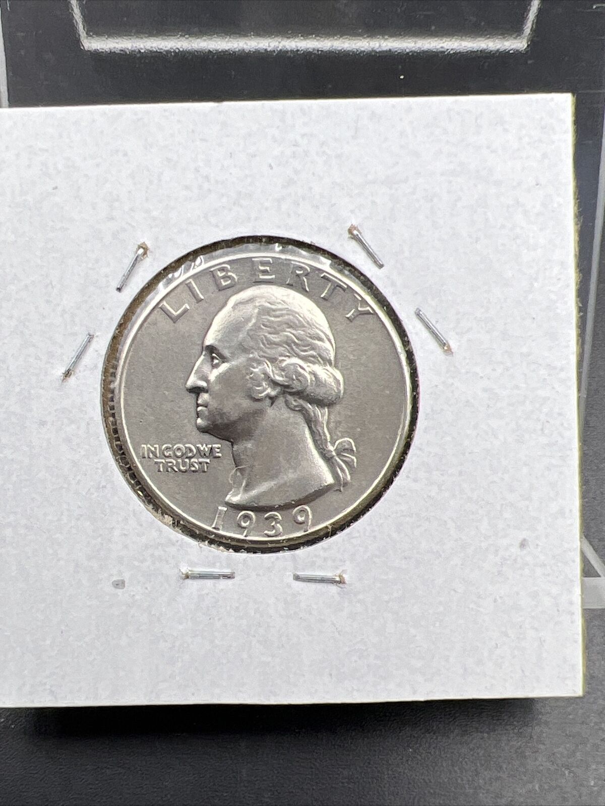 1939 P 25c Washington Silver Quarter Coin AU With Planchet Flaw Error