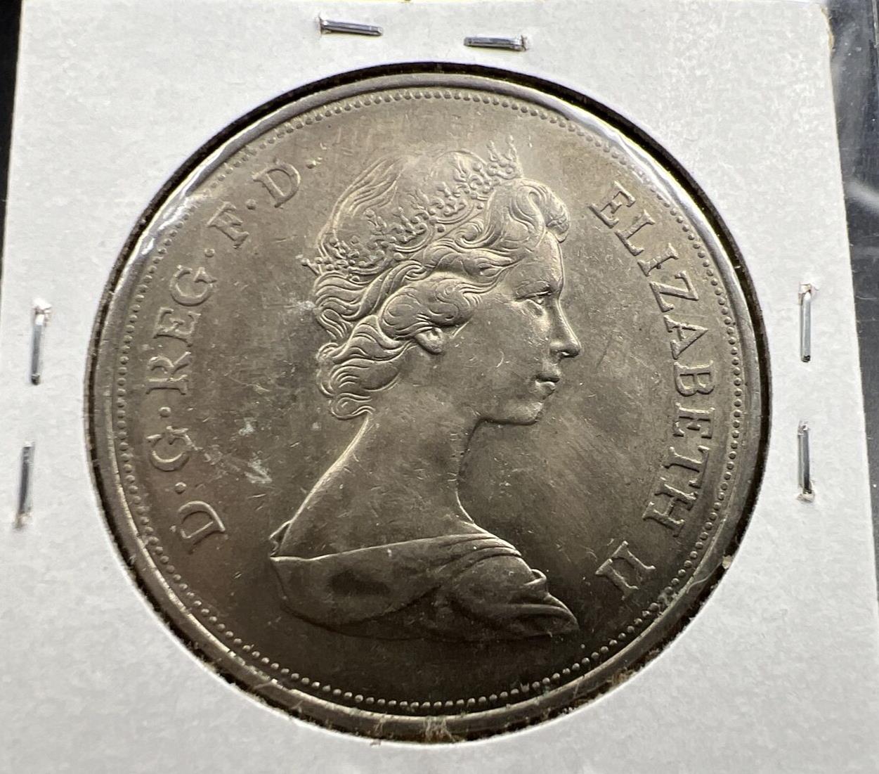 1972 Elizabeth & Philip 25th Anniversary Crown CH BU Uncirculated KM 910