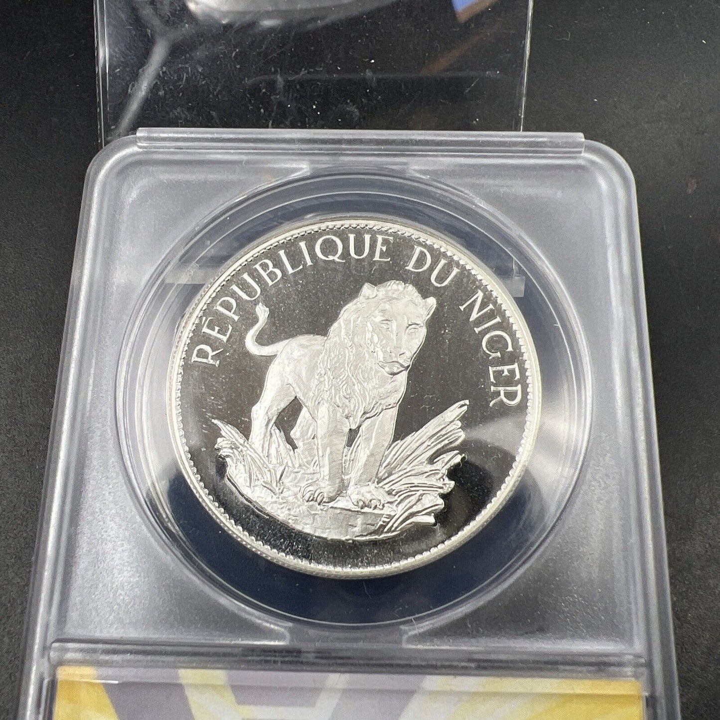 1968 Niger 10 Francs Silver Tiger Coin ANACS PF68 DCAM 1k Low Mintage