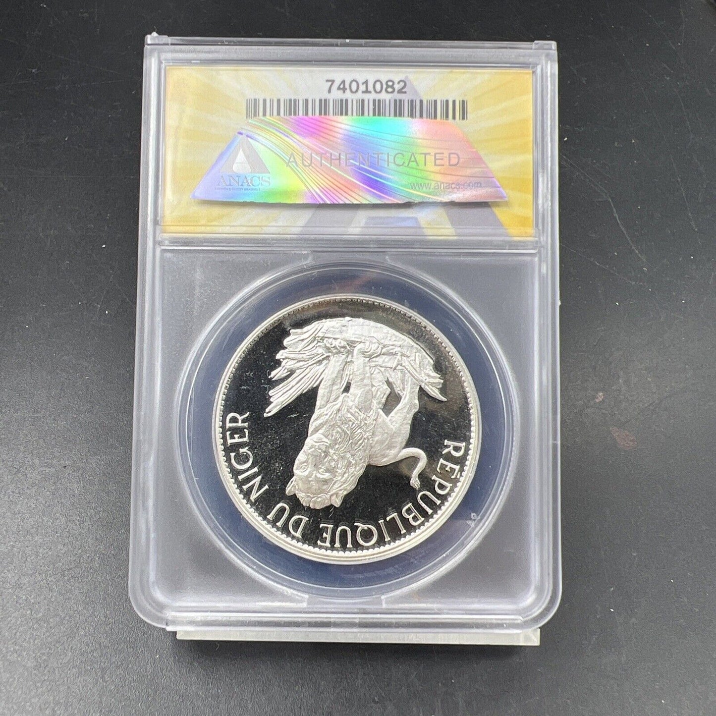 1968 Niger 10 Francs Silver Tiger Coin ANACS PF68 DCAM 1k Low Mintage