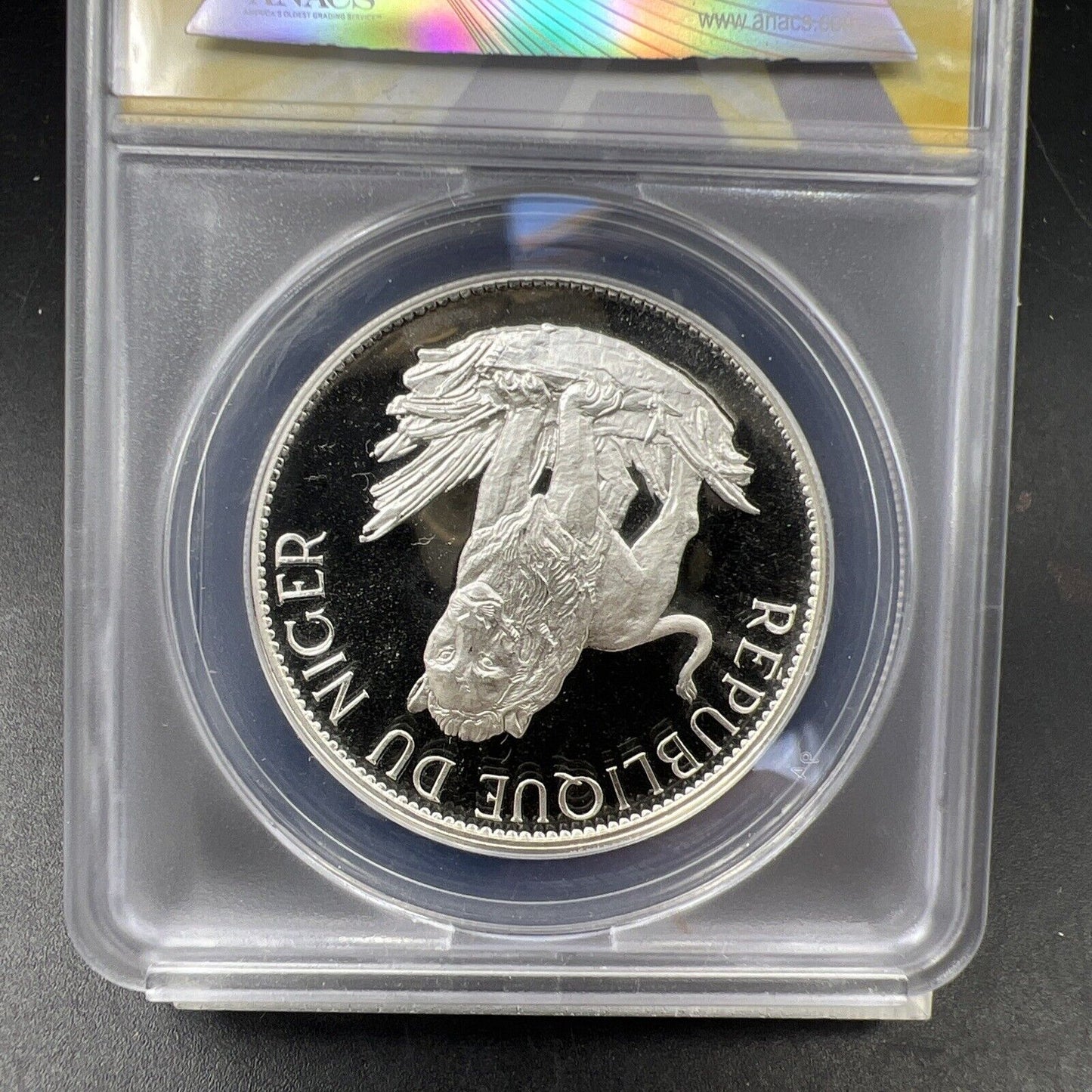 1968 Niger 10 Francs Silver Tiger Coin ANACS PF68 DCAM 1k Low Mintage