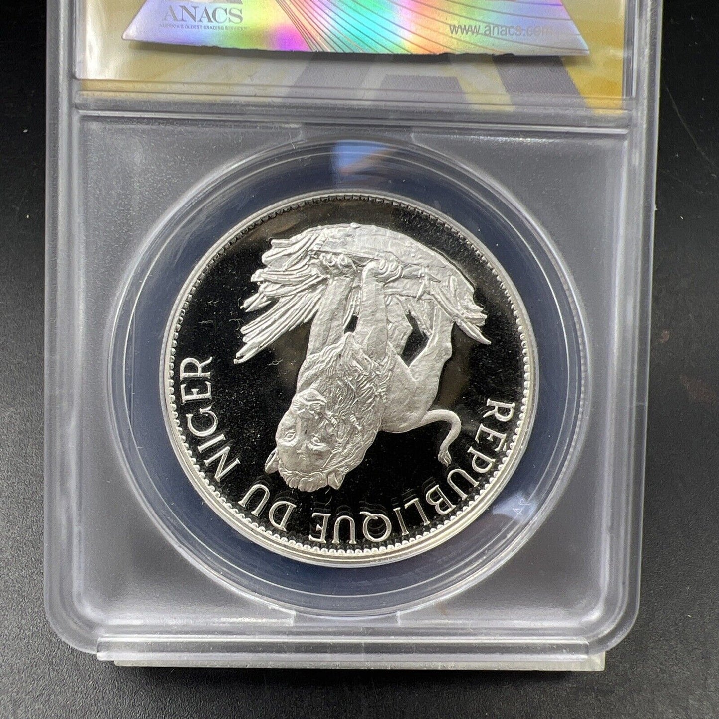 1968 Niger 10 Francs Silver Tiger Coin ANACS PF68 DCAM 1k Low Mintage