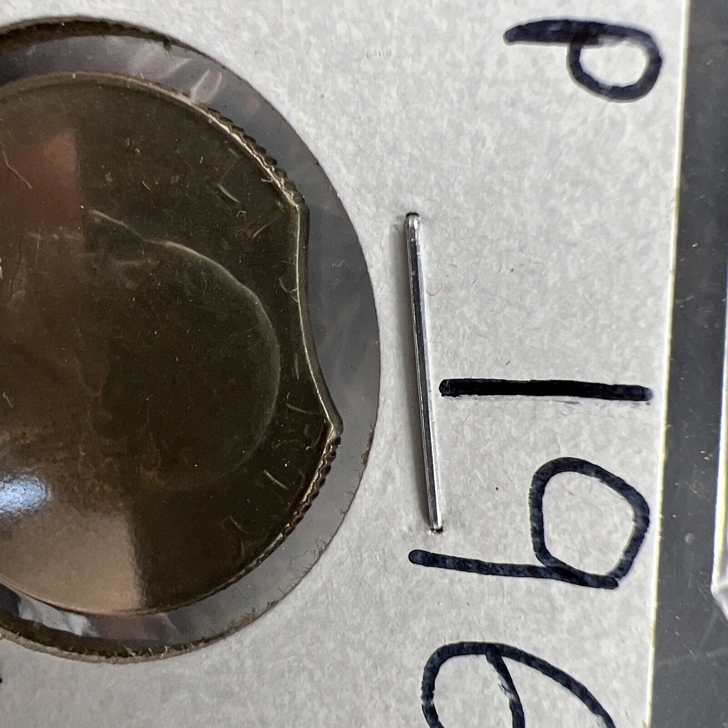1969 D 25c Washington Clad Quarter Coin Clipped Planchet Error VF Circ