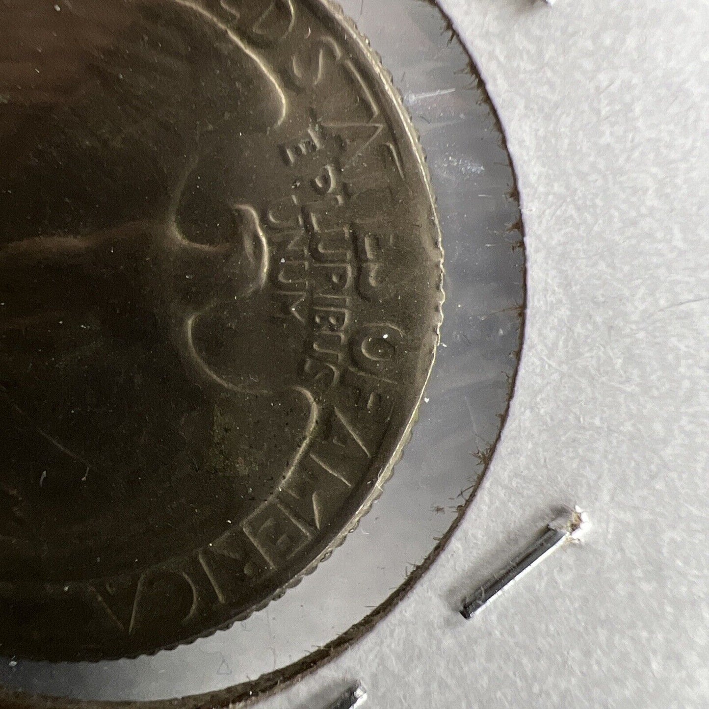 1969 D 25c Washington Clad Quarter Coin Clipped Planchet Error VF Circ