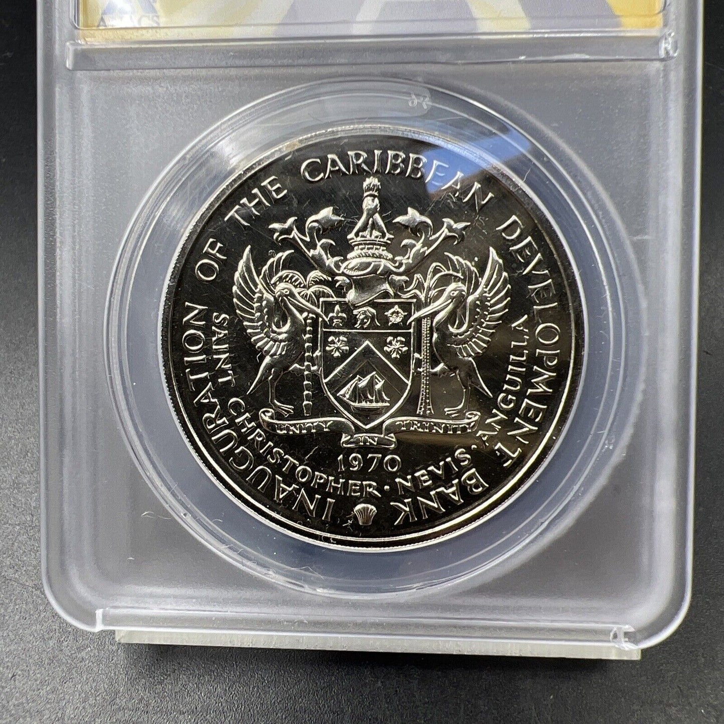 1970 F.A.O Saint Kitts & Nevis Banana 4 Dollars Coin ANACS MS68 Gem BU Top Pop