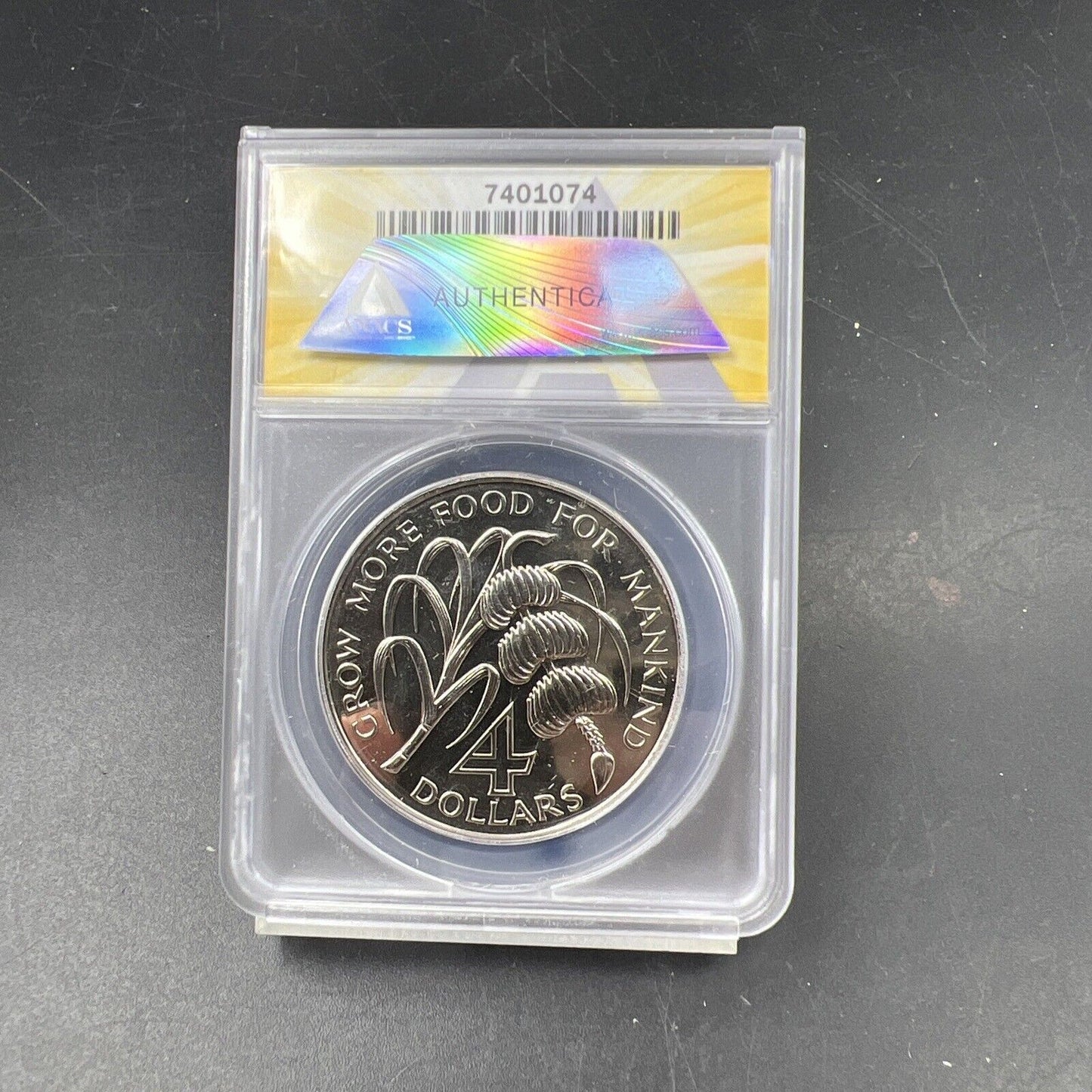 1970 F.A.O Saint Kitts & Nevis Banana 4 Dollars Coin ANACS MS68 Gem BU Top Pop