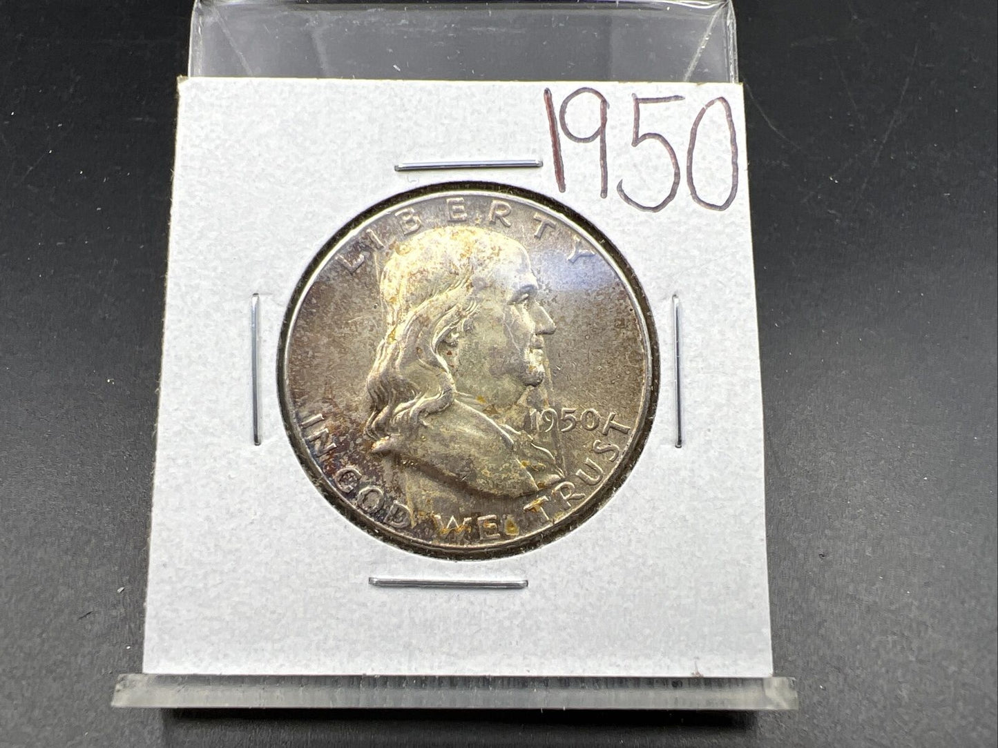 1950 P 50c Franklin Silver Half Dollar Coin Choice AU About UNC Neat Toning