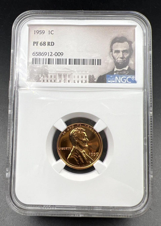 1959 1c Lincoln Memorial Cent Penny Coin PF68 1st Year of Issue Gem Proof #009