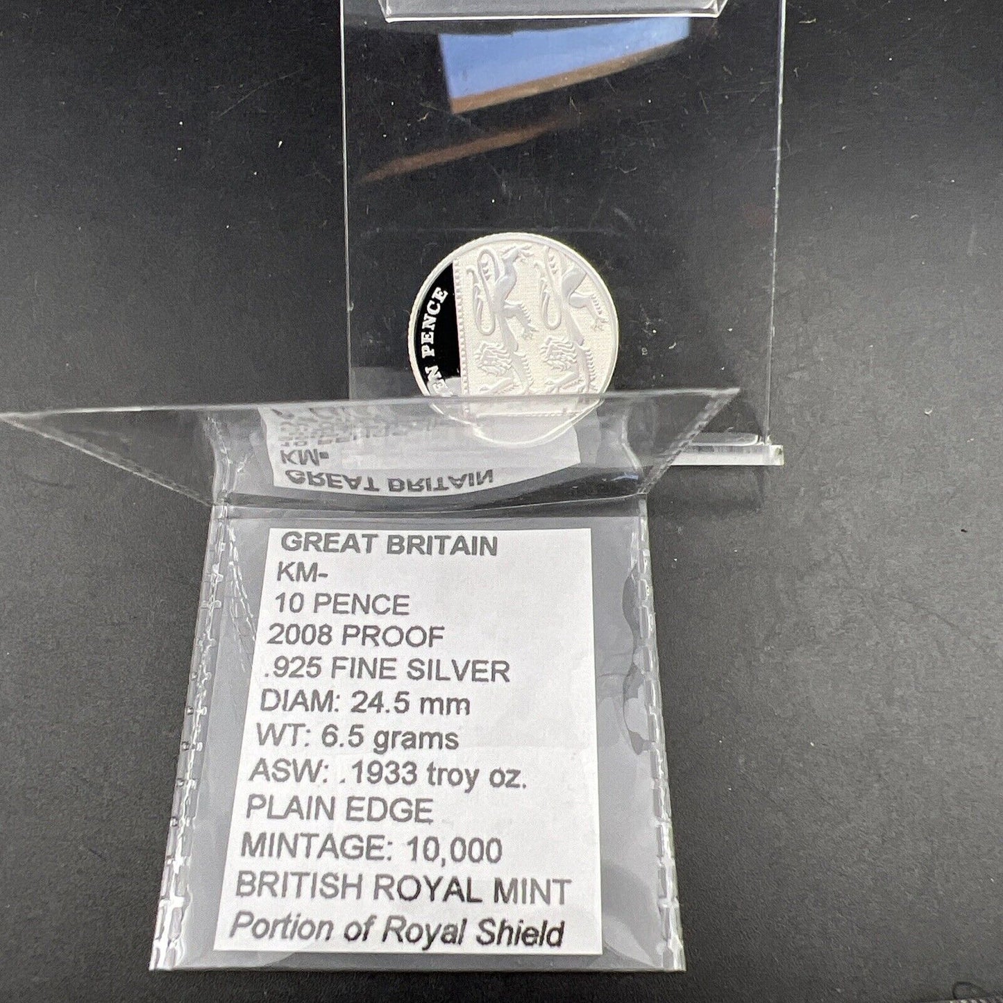 2008 10p United Kingdom Silver 10 Pence Coin Gem Royal Shield #SKU31524