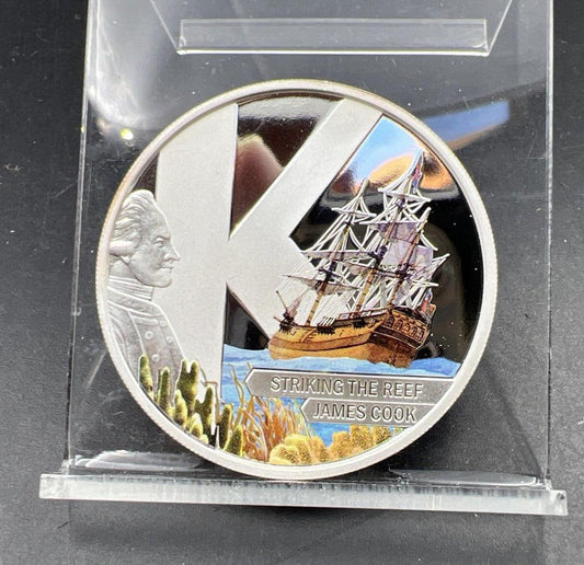 2009 Cook Islands 1 oz .999 Silver Gem Proof Round Striking The Reef Perth Mint