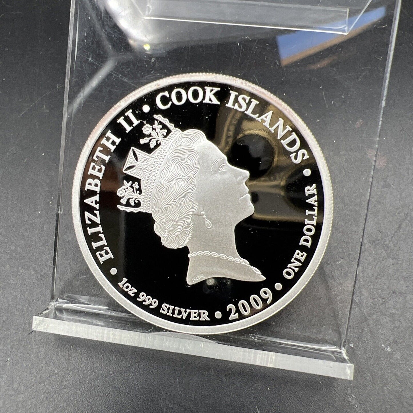 2009 Cook Islands 1 oz .999 Silver Gem Proof Round Striking The Reef Perth Mint