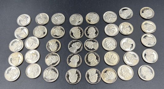 1992 S Gem Deep Cameo Proof Jefferson Nickel Roll 40 US Exact coins pictured