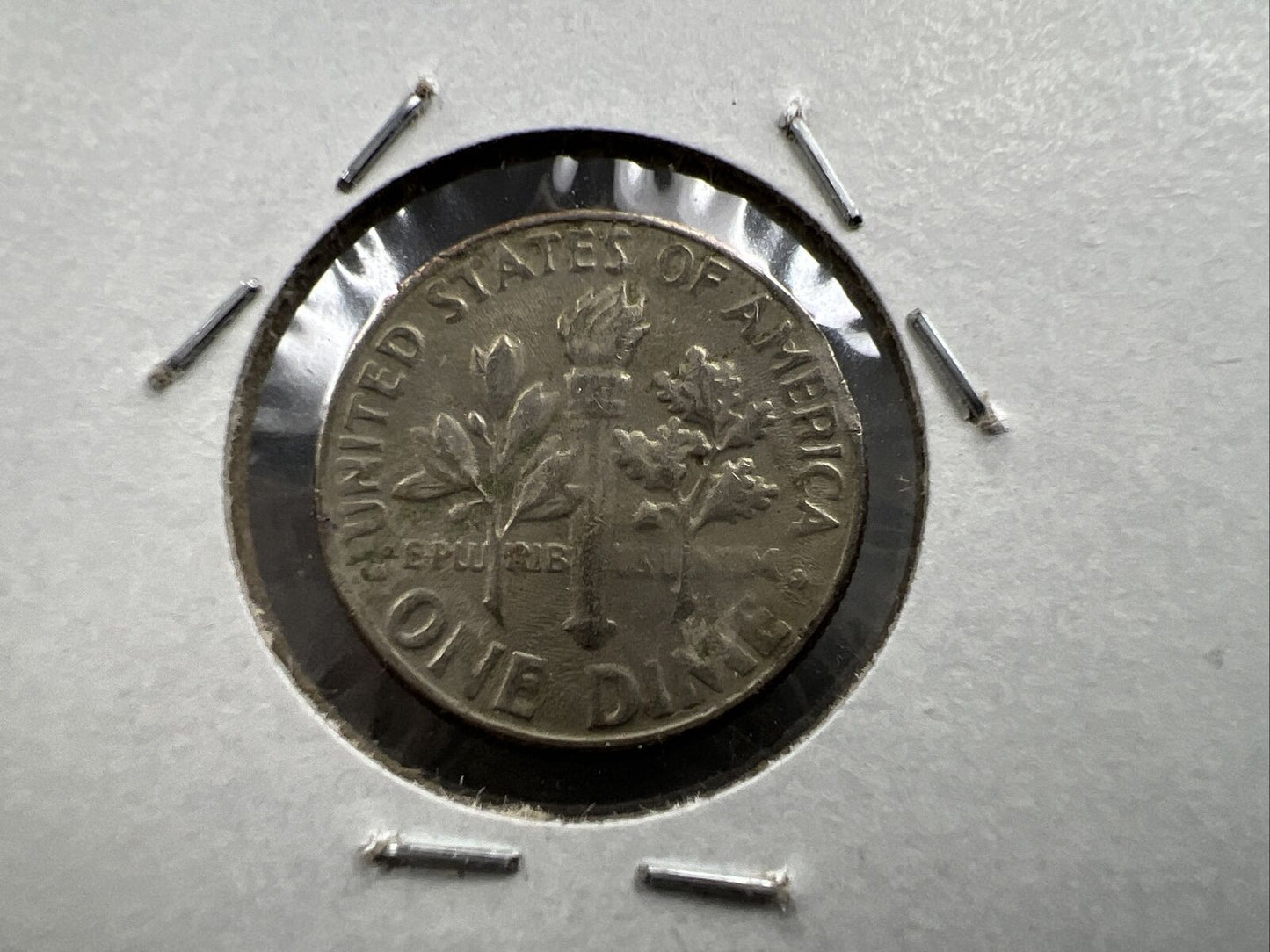 1980 D 10c Roosevelt Clad Dime Coin XF Clipped Planchet Error