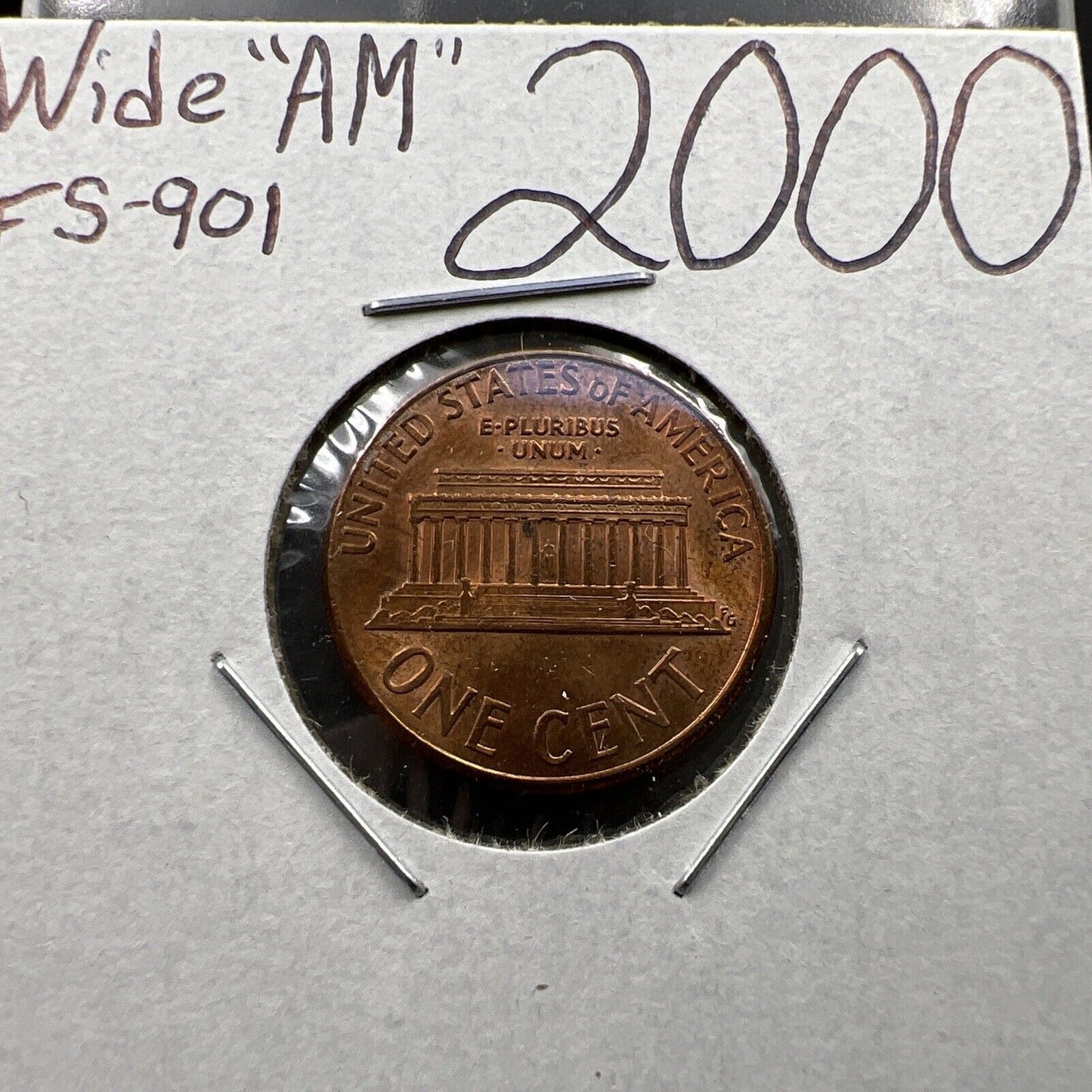 2000 1c Lincoln Memorial One Cent Penny Wide AM Variety CH AU FS-901 #C
