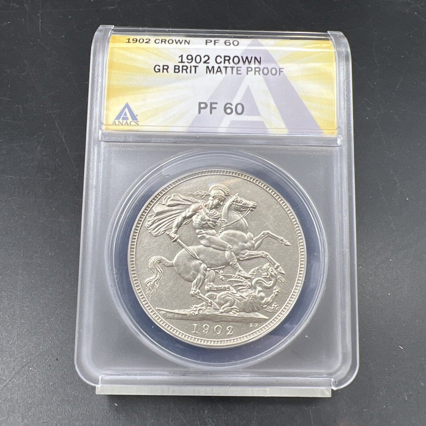 1902 Great Britain Silver Crown ANACS PF60 Matte Proof Coin