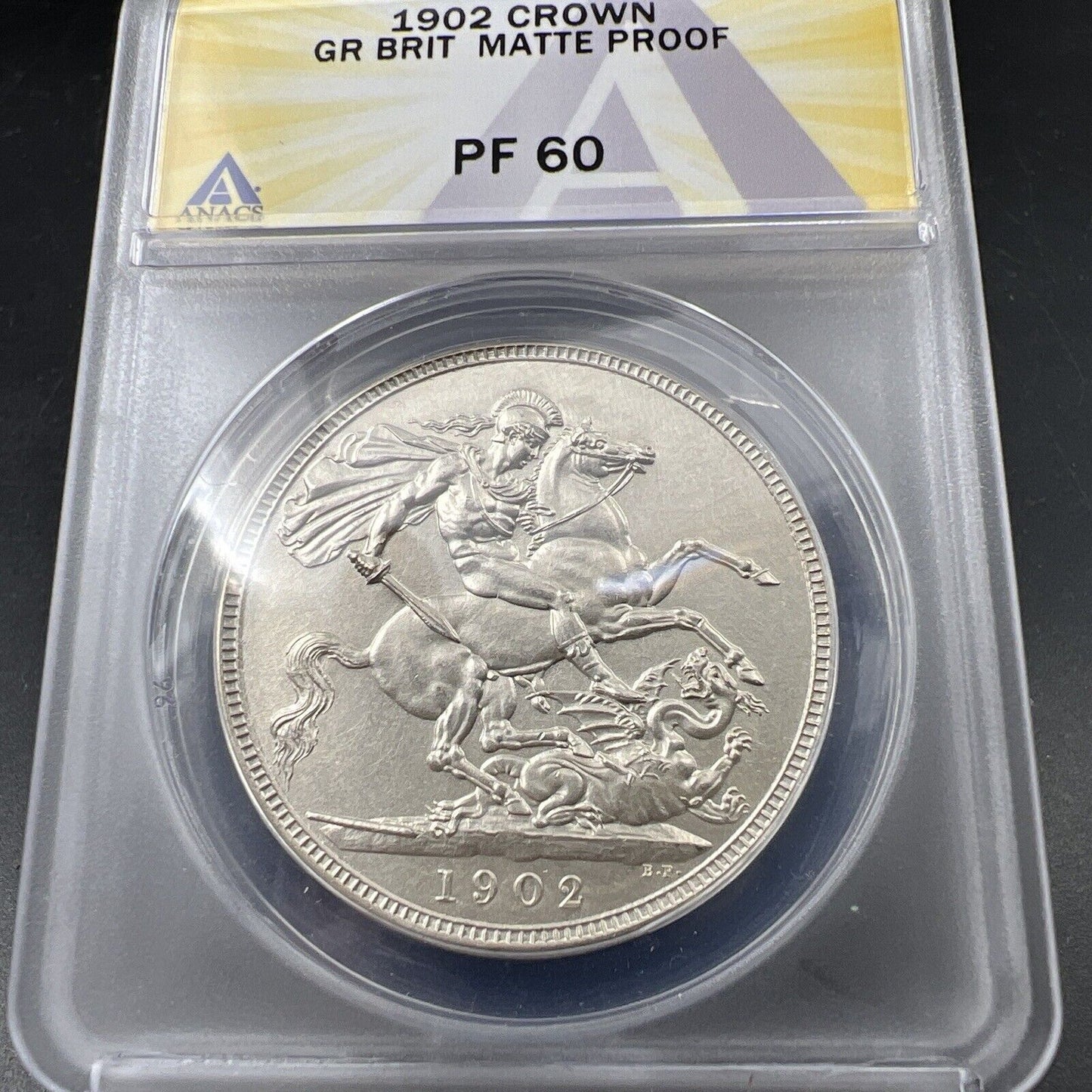 1902 Great Britain Silver Crown ANACS PF60 Matte Proof Coin