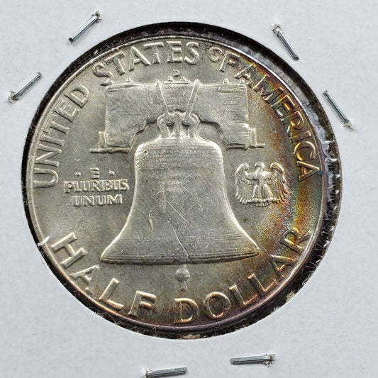 1962 D Franklin Silver Half Dollar Coin Choice BU UNCIRCULATED SOME Neat Toning
