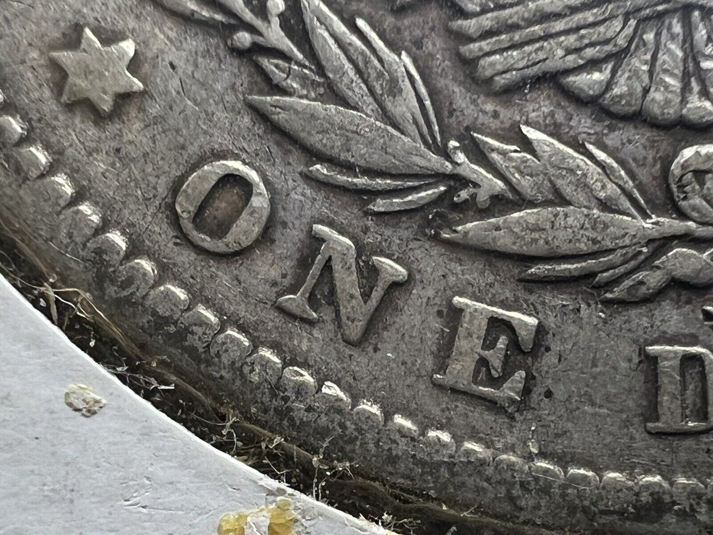 1899 O Morgan Silver Dollar VAM 26 Variety Double Die Reverse VF Details Glue