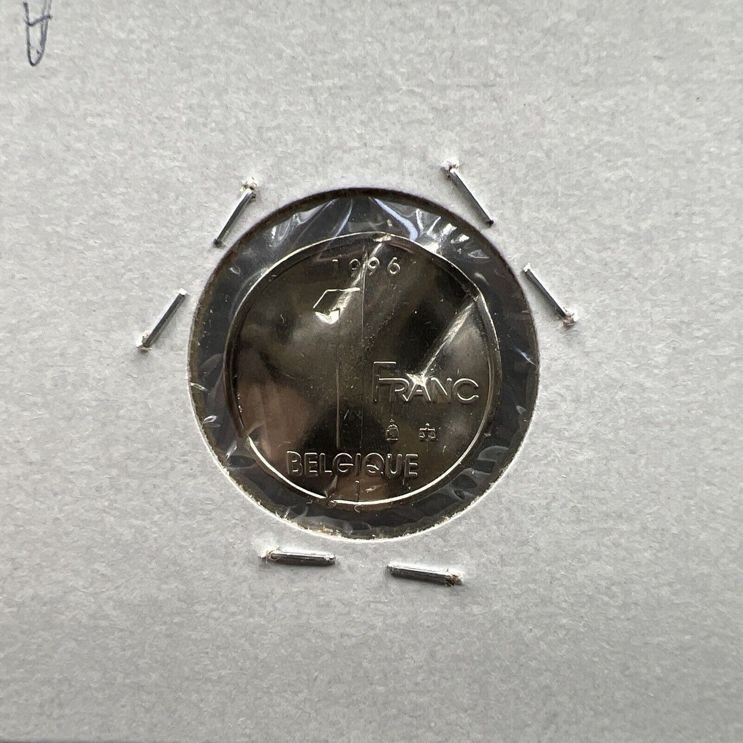 Belgium Waffle Waffled Error Coin 1996 1 Franc UNC #A