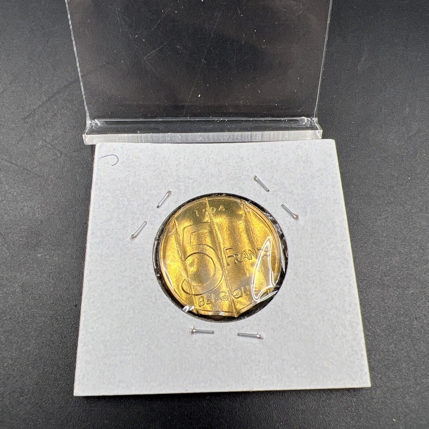 Belgium Waffle Waffled Error Coin 1994 5 Francs UNC #B
